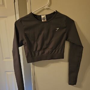 Gymshark Charcoal Long Sleeve Crop Top